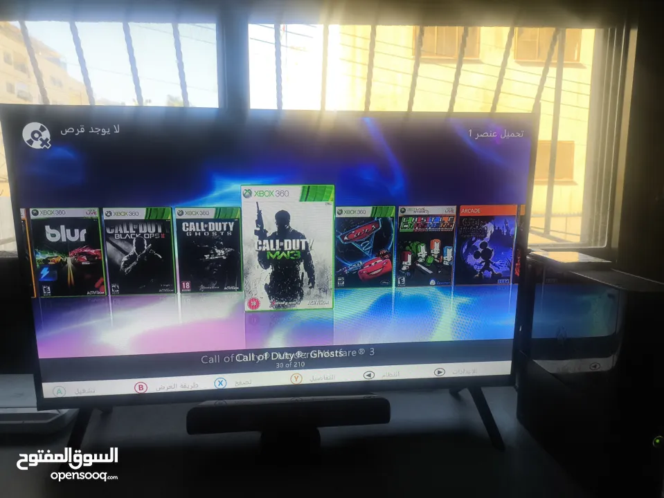 xbox360 مجدد مهكر مع ايد و250 لعبة من افضل الالعاب وكونيكت السعر 550 شيكل غير قابل للتنزيل