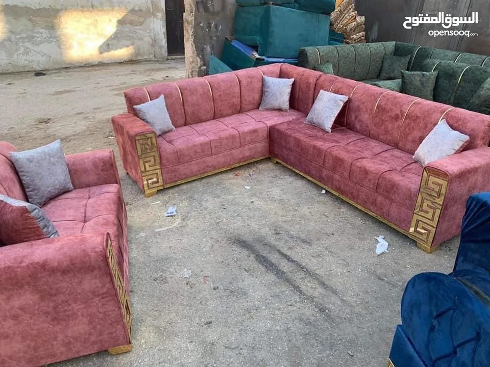 كورنرات 9مقاعد حرف L معاه كمان مجوزه بسعر الجملة من مفروشات ماسة لاتردد بل اتصال والحجز