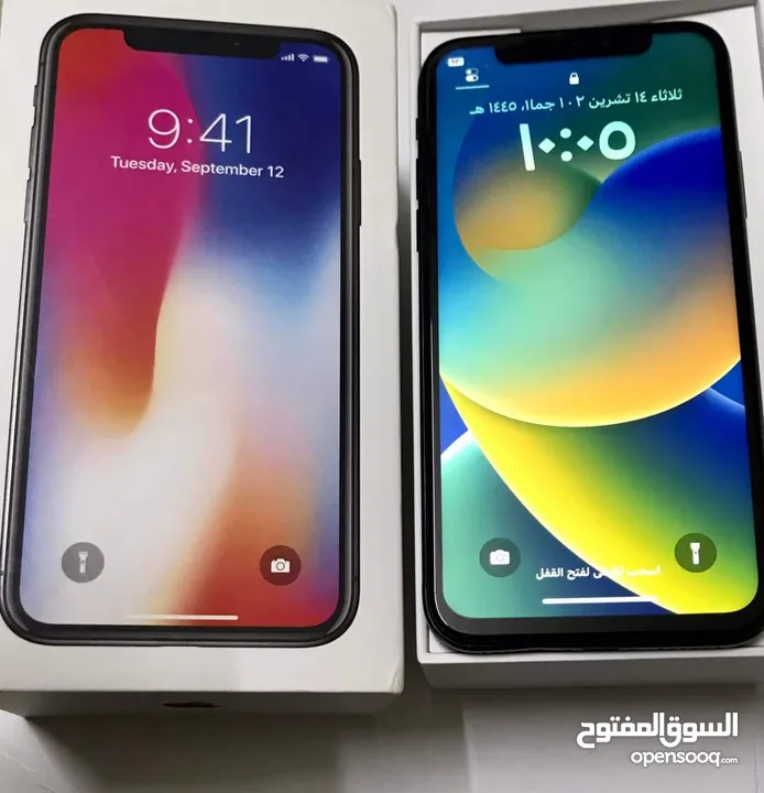 متوفر ايفونات XS الاصلي جيجا 64  و 256 بطارية مشكل هدية كفر ولزقة وشاحن الاصلي متوفر توصيل