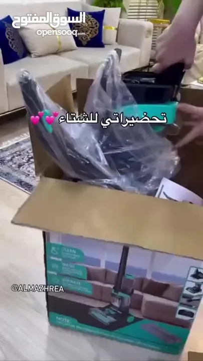 وصلتكم مكنسة غسيل السجاد والدراي كلين – ماركة King Crown الأصلية!  معاها جهاز تنظيف بالبخار هدية