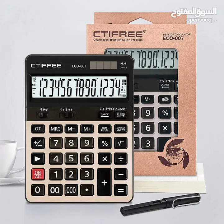 آلة حاسبه 14 رقم اله حاسبة ثنائية القدرة تعمل بالطاقة الشمسية وعن طريق البطارية CALCULATOR