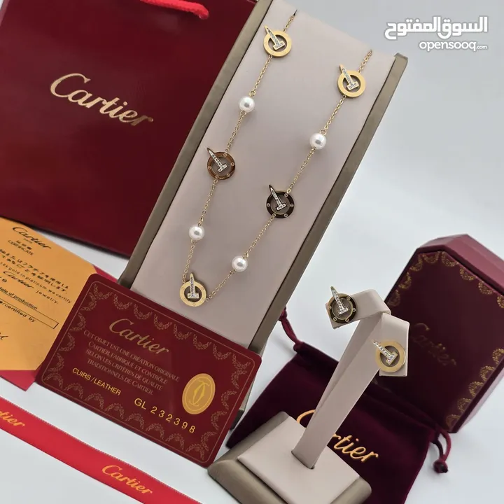 اكسسوار سلسال مع الحلق ماركات لويس فيتون وكارتير وديور وفالنتينو جميع الباراندات ماستر كوالتي