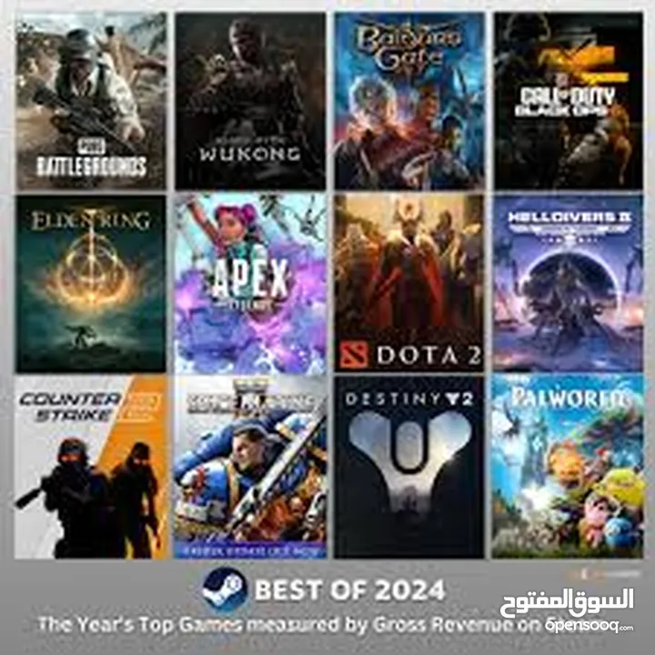 حسابات ستيم 100 لعبه اختياري أو 150 لعبه اختياريه.