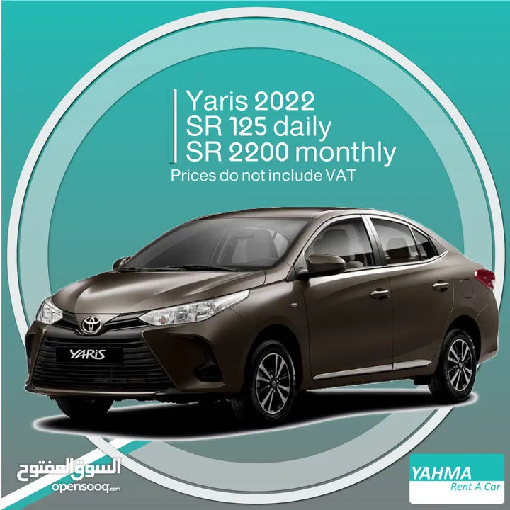 Toyota Yaris 2022 for rent - Free delivery for monthly rental