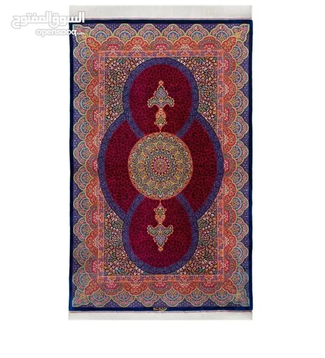 سجادة حرير ایرانیة يدويا silk carpet , Persian handmade silk Rug ,  All silk (Lint,Warp,Weft)