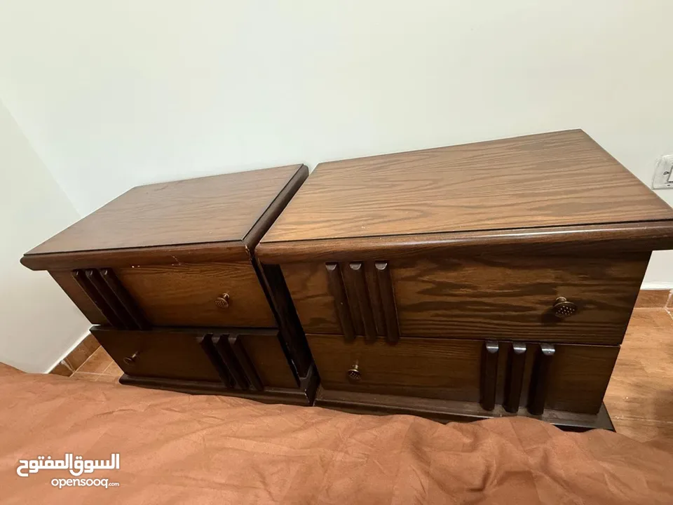 غرفه نوم مزوج مستعمله مع فرشه لانا خشب ثقيل وكاله