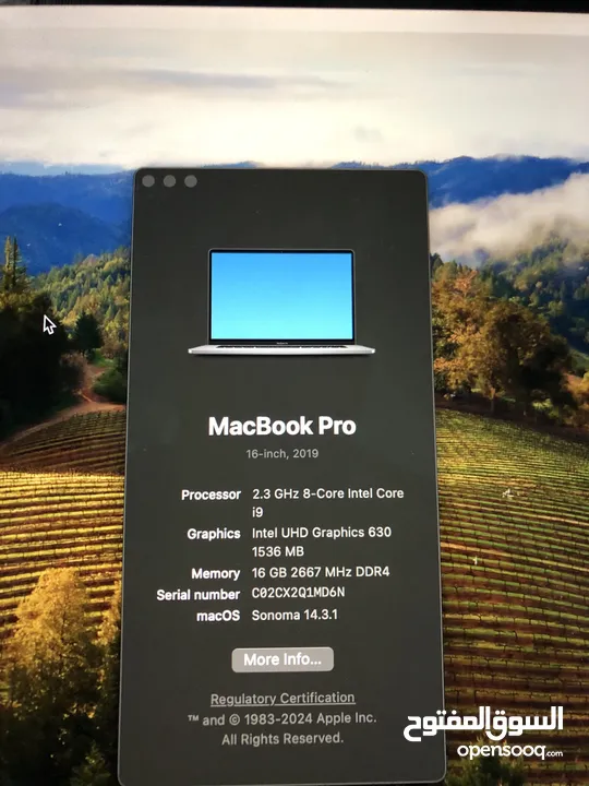 وكالة Macbook pro 2019 core i9 16inch