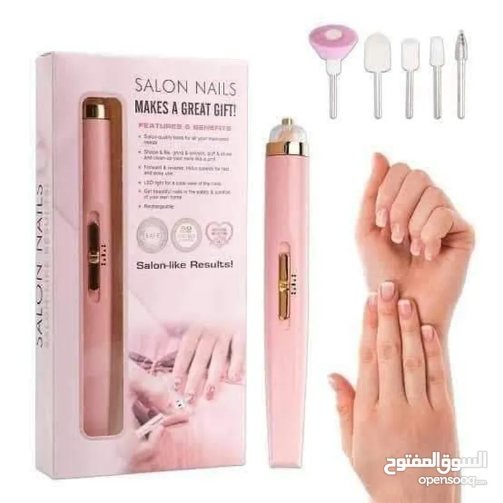 جهاز البدكير والمناكير في قطعة واحدة لأظافر لامعة ومرتبة من دون صالون قلم العناية بالأظافر 5 في 1