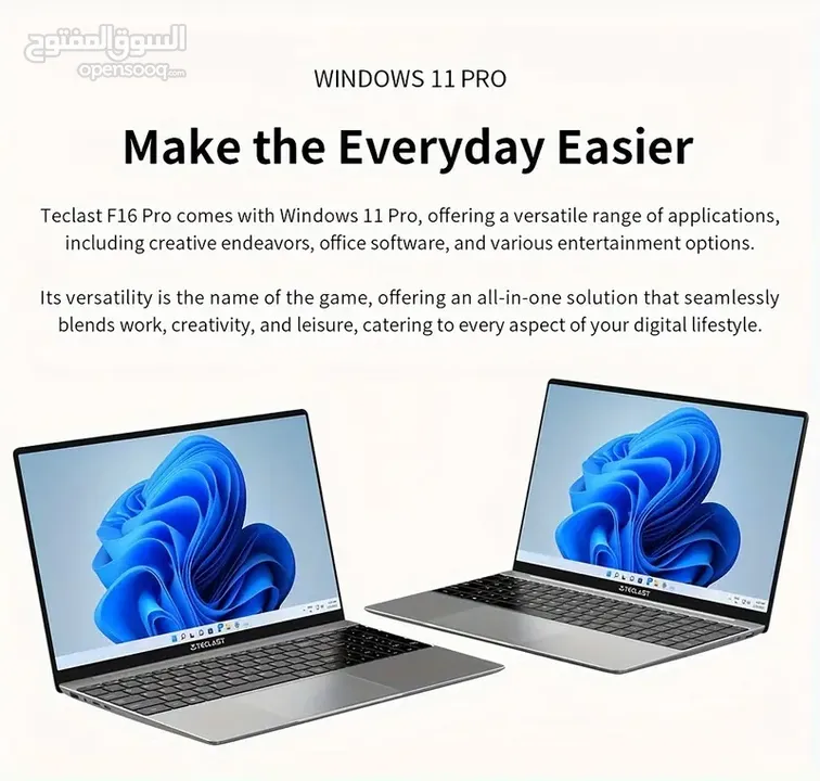 لابتوب teclast f16 pro جيجا رام 16 ومساحة 512 جيجا SSD (جديد)
