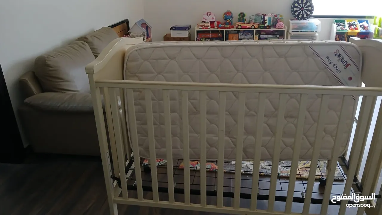 Cot with a mattress