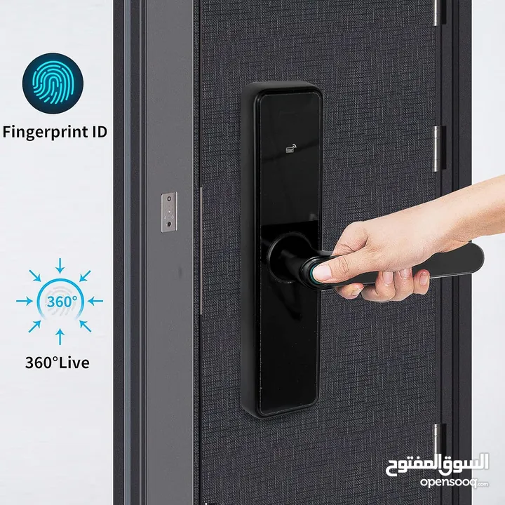 قفل باب الكتروني ذكي مع بصمة دخول Intelligent Lock WiFi Biometric Fingerprint Smart Door