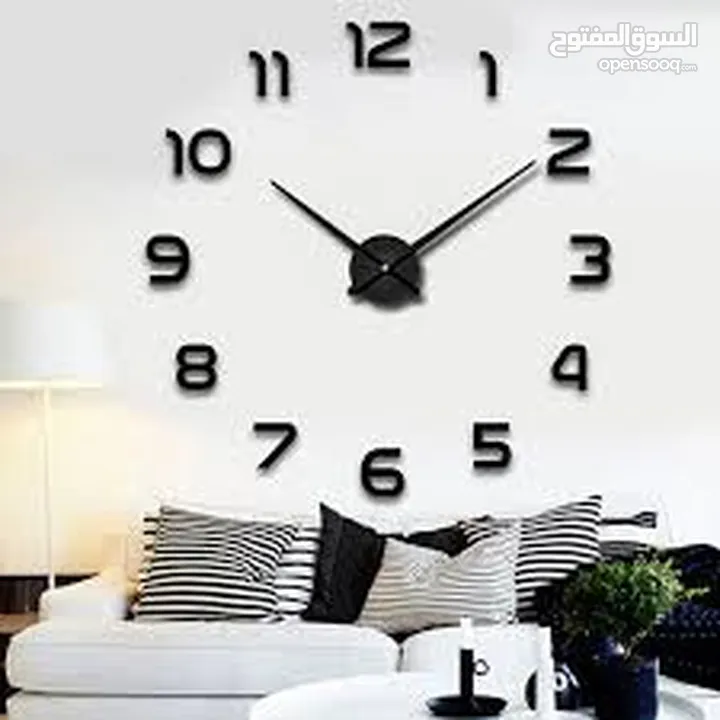ساعه  حائط  ضخمه ديكور  ساعة  لون ذهبي و اسود و فضي مرآه و بني  حجمين