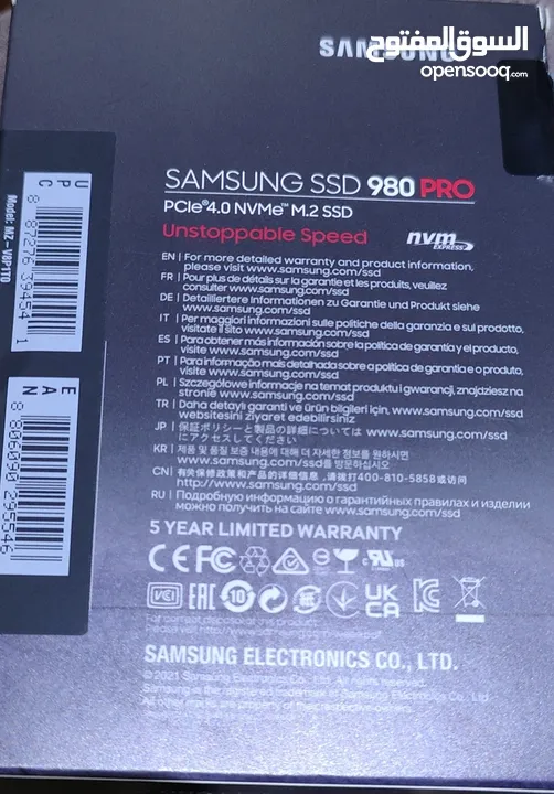 Samsung 980pro SSD nvme PCIe m-key.   هارد ديسك اس اس دى سامسونج