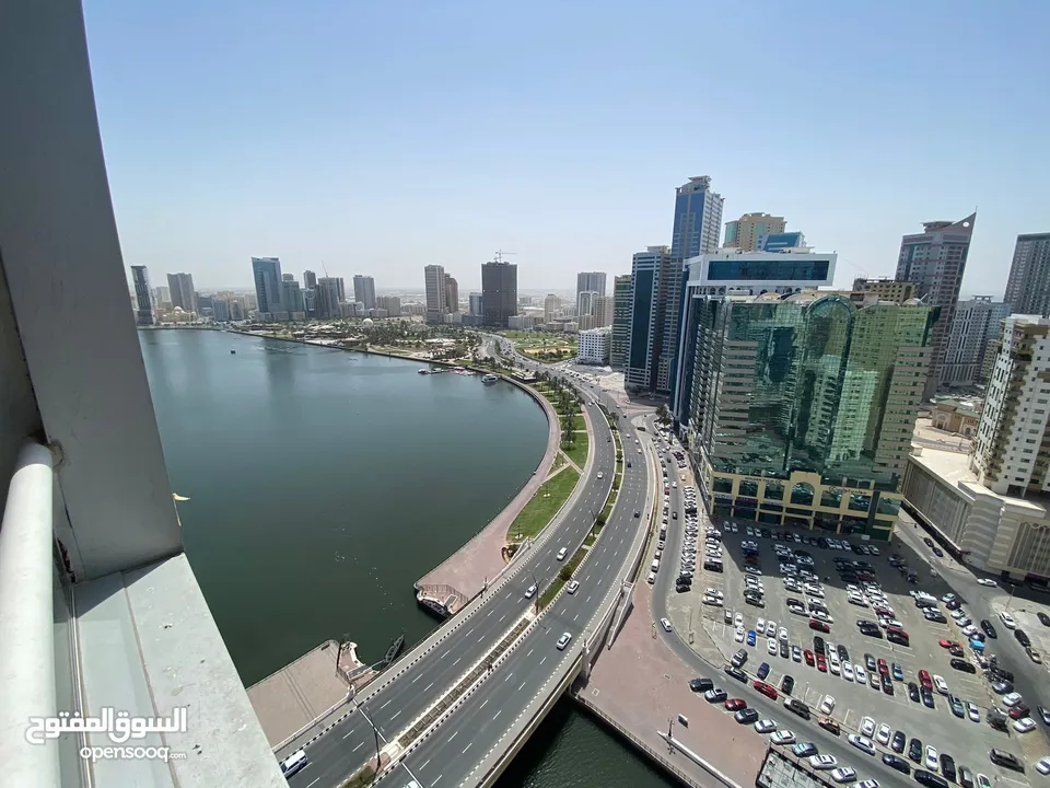 Apartments_for_annual_rent_in_Sharjah AL Qasba  Two rooms and a hall,  maid's room  views  Free gym,