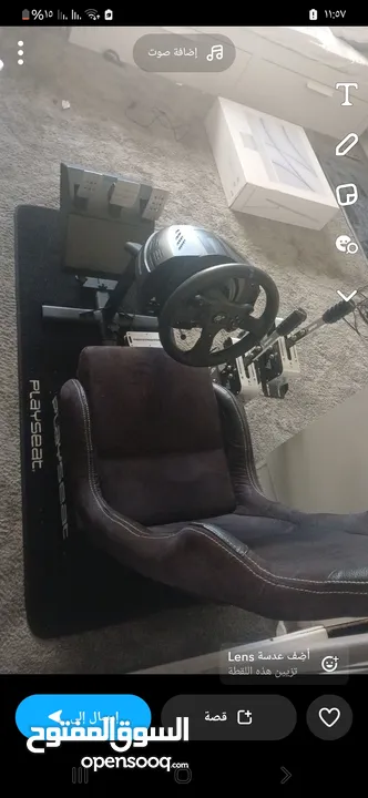 ستيرنج ثرست ماسترThrustmasterمع كرسي العاب من play seatقير تراست ماستر والهاند بريك اليدوي