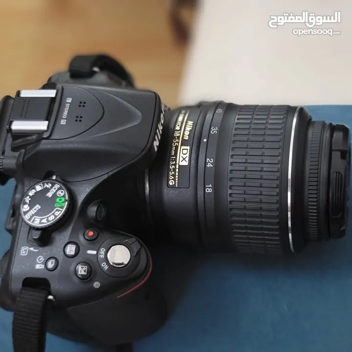 كاميرا نيكون D5200 مع عدستين(18-55)mm  و (55-200)mm