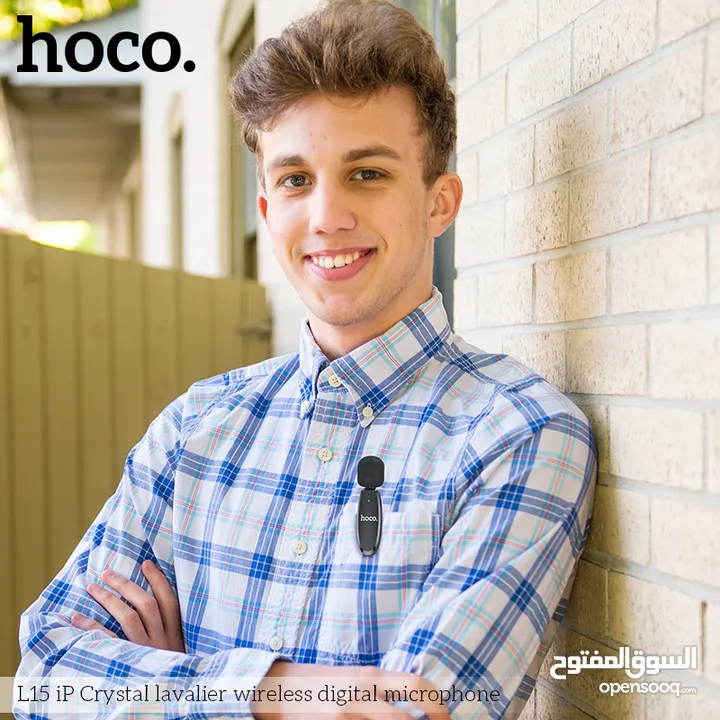 HOCO L15 iP Crystal lavalier wireless digital microphone مايك اصلي وايرلس  تايب سي / ابل