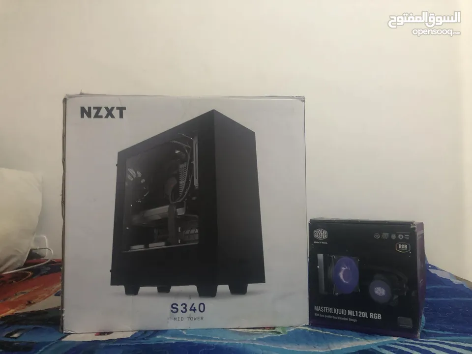كيس Nzxt s340 مع مبرد مائي بسعر حرق مع الكراتين