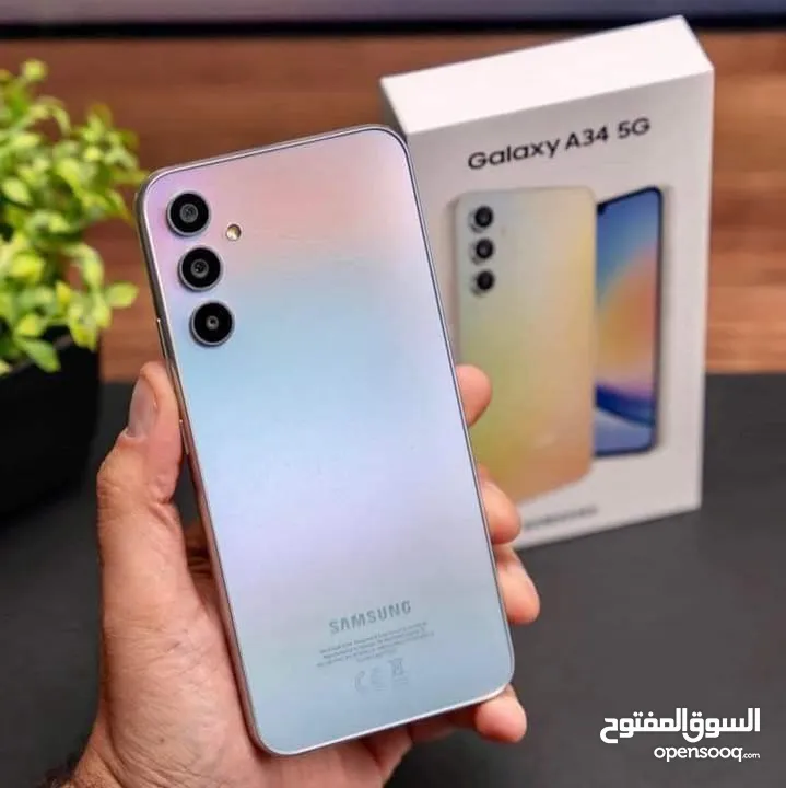 جهاز مستعمل ايام Samsung A34 5G رام 16 جيجا 128و 256 اغراضة والكرتونه الأصلية لسه بجلاتينه الجهاز