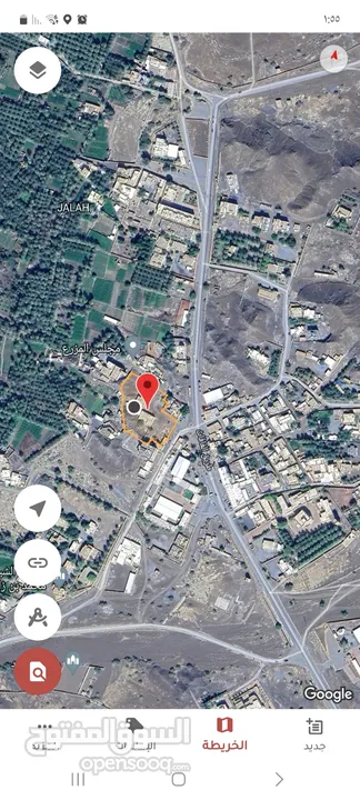 للبيع أرض سكني تجاري في بهلاء - الغافات  خط أول شارع الغافات الرئيسي بمساحة 5928 متر