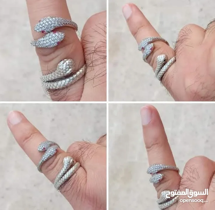 خواتم فضه مطعمه بالحجر الكريم