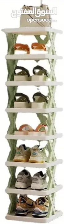 Multi Layer Shoe Rack Organizer, Creative Multi Layer Shoe Rack, Vertical Shoe Rack (9 layer, Green)