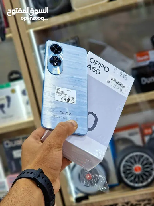 مشغل ايام oppo A60 رام 16 جيجا  256 أغراضة والكرتونه الأصلية مكفول بالشركة متوفر توصيل
