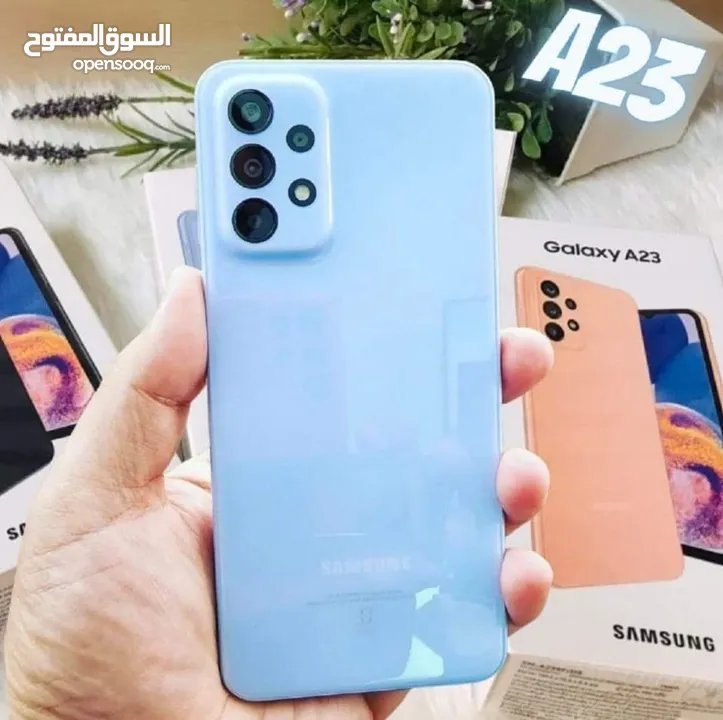 على الفحص سامسونج A23 رام 12 جيجا 128 بدون كرتونة هدية كفر ولزقة وشاحن الاصلي متوفر توصيل