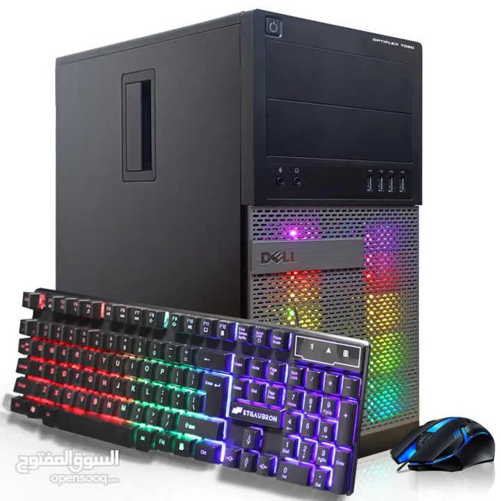 كمبيوتر مكتبي للألعاب Dell Optiplex - معالج Intel Core i7 وبطاقة رسومات NVIDIA GeForce GT 730 سعة 4