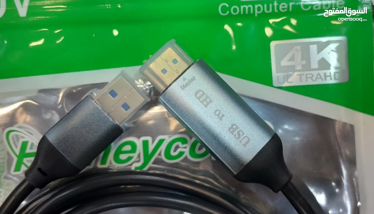 وصلة من USB إلى HDMI  USB TO HDMI CABLE 4K طول 1.8 متر