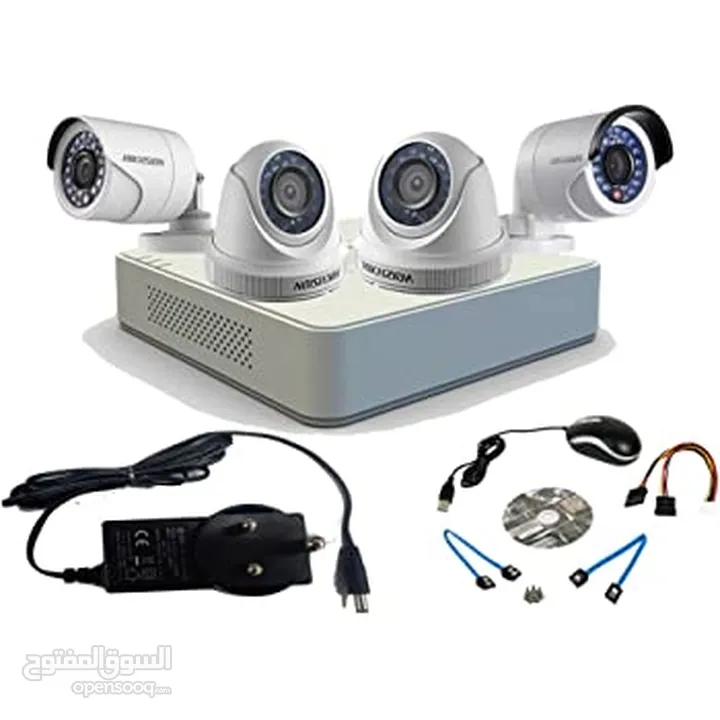 نظام كاميرات 2 ميجا بكسل 4 كاميرات مع كامل  اغراضهم جاهز للتركيب بسعر حرق   camera hikvision 2mega