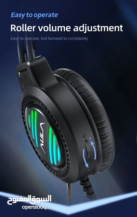سماعات جيمنغ محيطية مضيئة أفضل الانواع  Aula Headset S606  Gaming RGB Lights OG