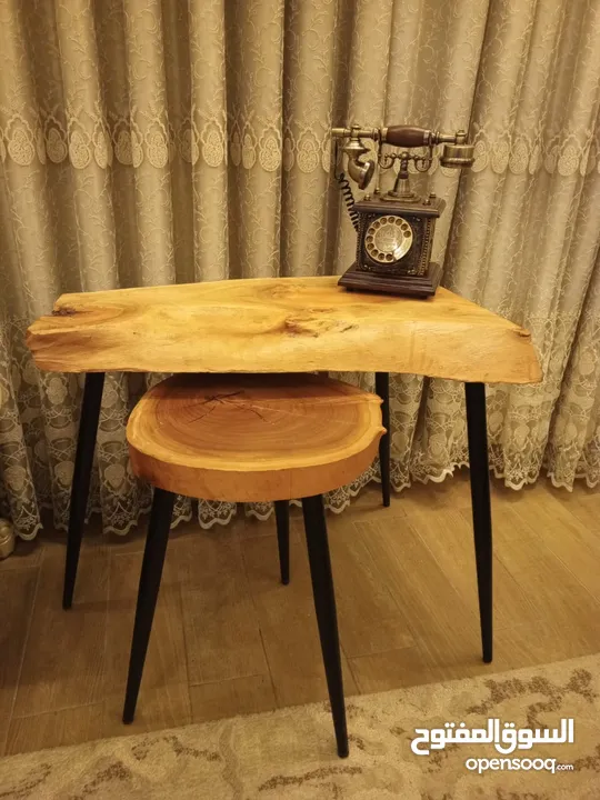 مشغولات خشبية يدوية (ترابيزات..تيبل لامب).... hand made
