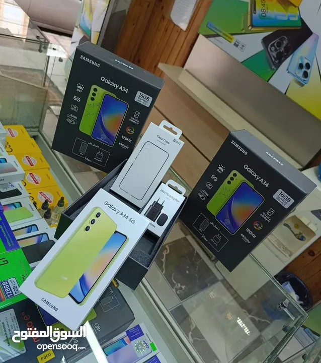 مستعمل اخو الجديد Samsung A34 5G رام 16 جيجا 128 و 256 أغراضة والكرتونه متوفر متوفر توصيل