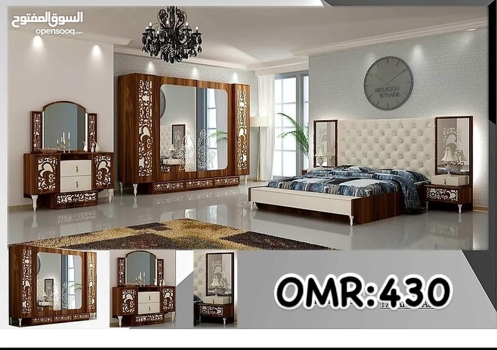 TURKEY BEDROOM SET 10 PCS WITH MATTRESSSS WITH FITTING/غرف نوم ترکي مع دوشج مع ترکيب  ۱۰ قطع