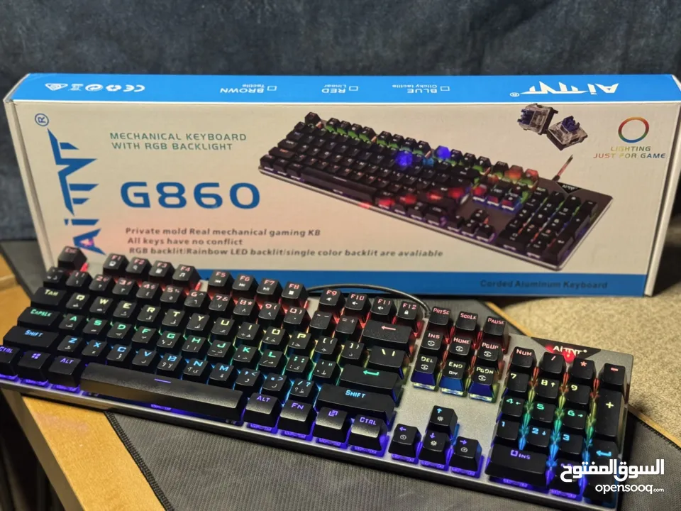 بكج كامل متكامل لجماعة لجيمنج مكون من ماوس G13 بضوء RGP كيبود ميكانيكا صوت مريح بضوء RGP سماعةG608