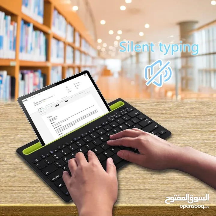 كيبورد بلوتوث للموبايل والايباد والكمبيوتر Bluetooth Keyboard for ipad, Multi-Device Wireless Keyboa