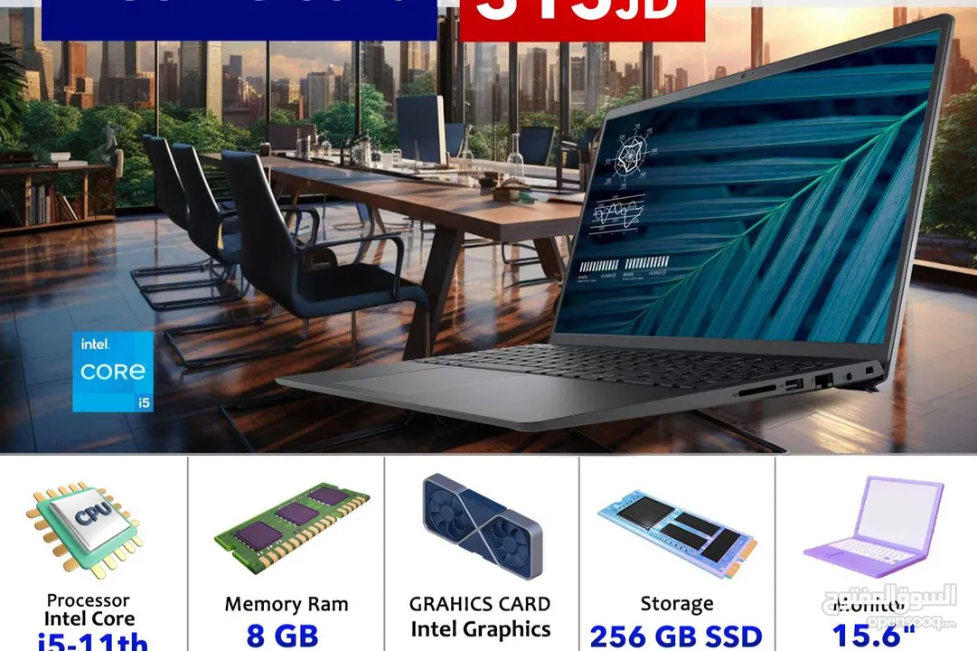 لاب توب اي فايف ديل جيل 12 CPU COR I5 121500 LAPTOP I5 DELL مع هدايا مميزة