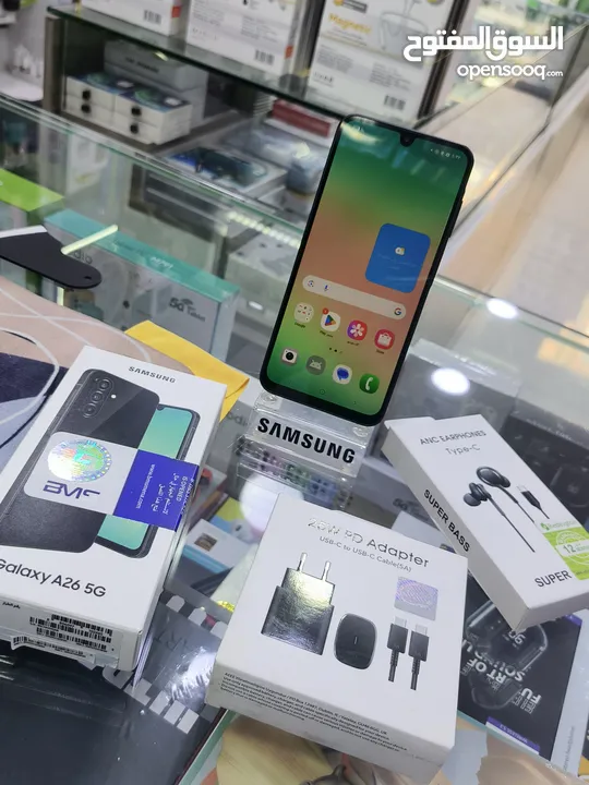 مشغل يوم واحد SAMSUNG A26 5G مستعمل جيجا 256 رام 16 معه بكج هدية متوفر توصيل