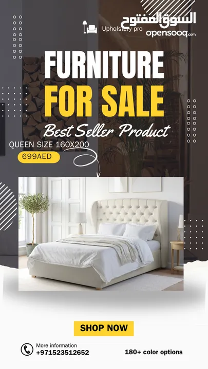 " Your Dream Bed Awaits!  Customize Your Queen King Bed - Any Color, Any Size! "