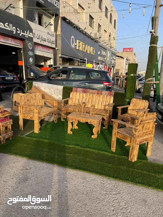 كل ما يلزم الحديقه عشب صناعي جميع انواع خشب سويد تفصيل شجر صناعي جلسات خشب سويدي اشجار تحاكي الطبيعة