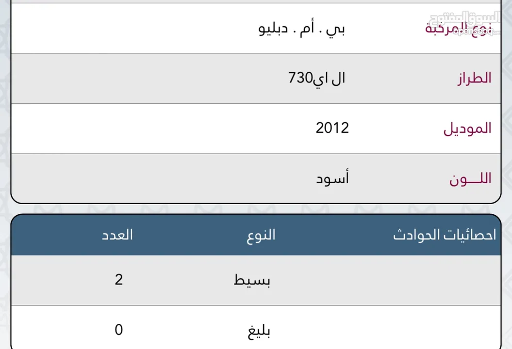 بي ام دبليو 730  2012