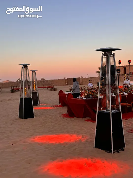 Outdoor Heating rentals for all events, patio gas heaters, electric patio heaters and fireplaces