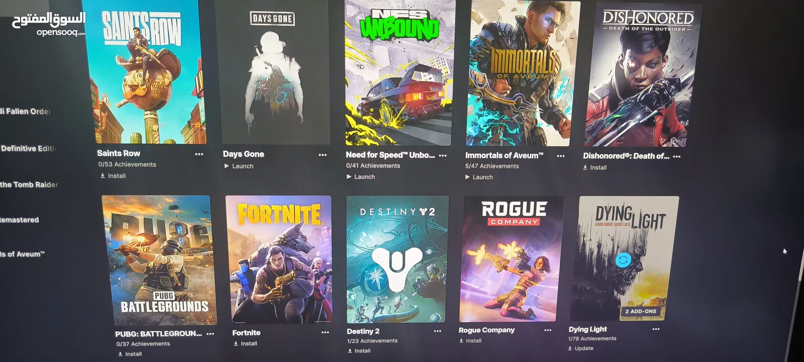 حساب EPIC يحتوي على احدث الالعاب الاصليه اونلاين وليس اوفلاين