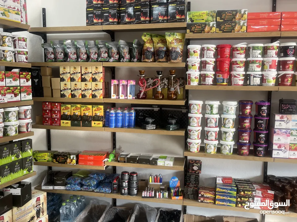 رفوف محل وديكور محل اراجيل