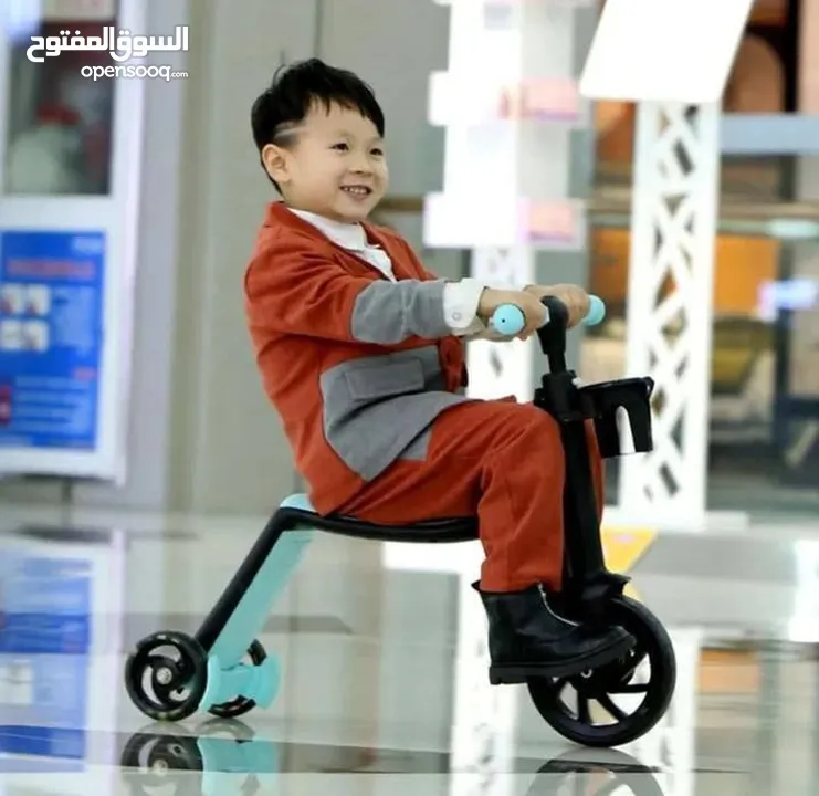 سكوتر الأطفال 3×1 بتحويل سهل وثبات وأمان لعبة وحدة بثلاث استخدامات تناسب كل الأعمار