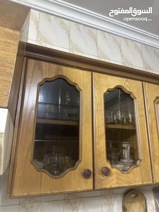 خزائن مطبخ خشب mdf مغطى بقشرة بلوط