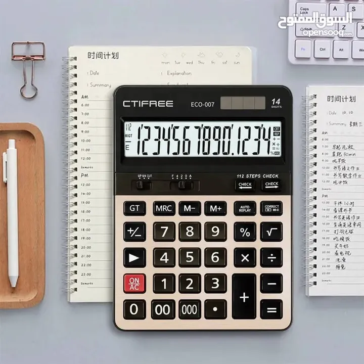 آلة حاسبه 14 رقم اله حاسبة ثنائية القدرة تعمل بالطاقة الشمسية وعن طريق البطارية CALCULATOR