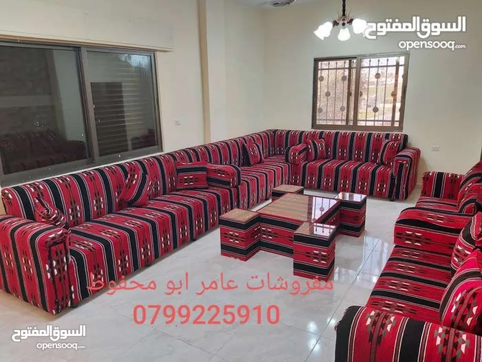 جلسات خليجية 17 مقاعد مع طقم طربيزات ومراكي+ 10 قورن