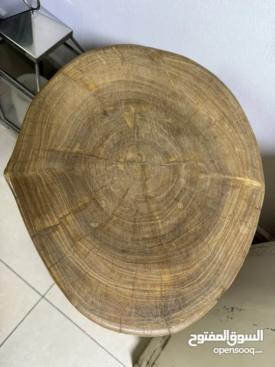 Live edge solid wood stool